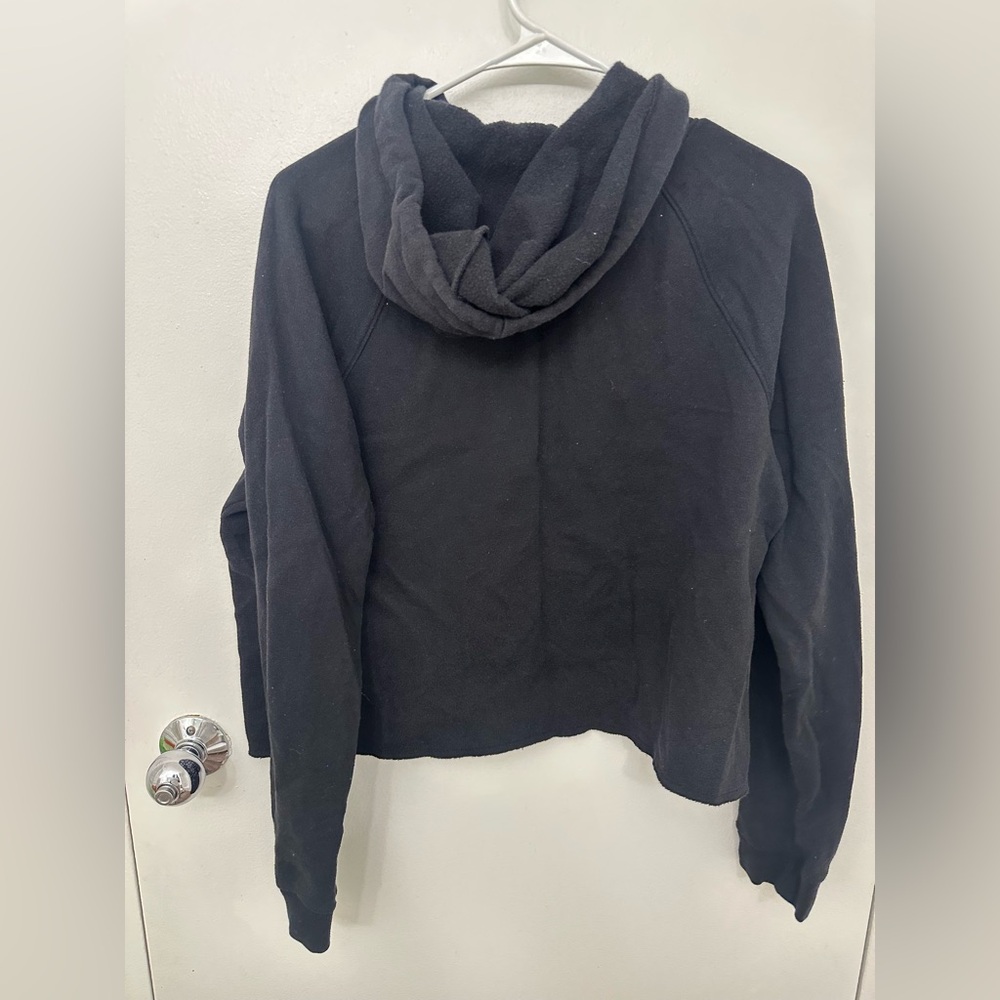 PINK Victoria's Secret Black Crop Hoodie (used) - Picture 3 of 4